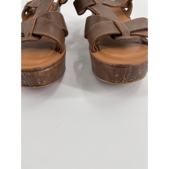 Kork Ease Womens Platform Leather Sandals Size 8 Strappy Cushioned Brown Summer - Picture 4 of 9